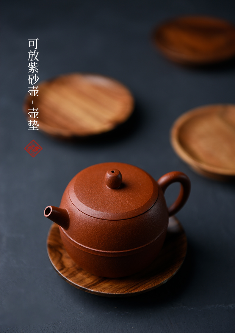 Ceramic story real wood coasters pot pad manual cup insulation pad tea utensils kung fu tea accessories