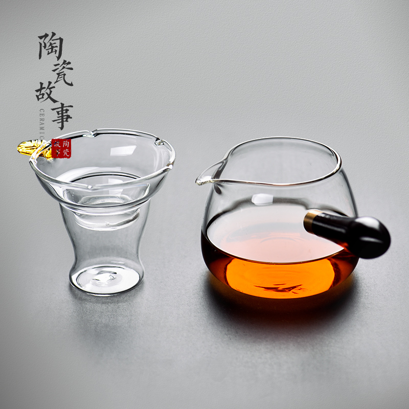 Ceramic fair story cup glass) with a body suit high - end tea sea - a single side of high temperature resistant to points