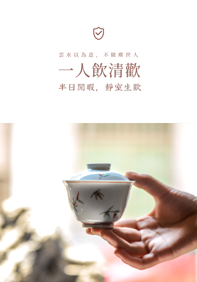 High - end checking hand - made ceramic story town tureen three tureen single jingdezhen pure hand - made tureen