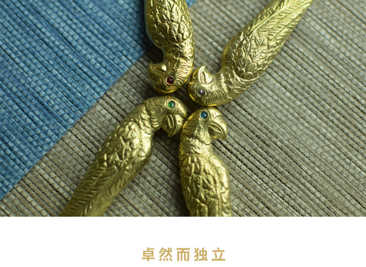 Ceramic story's brass parrot dao pu 'er tea, black tea brick picked tea ChaZhen cone 6 gentleman kung fu tea tea accessories