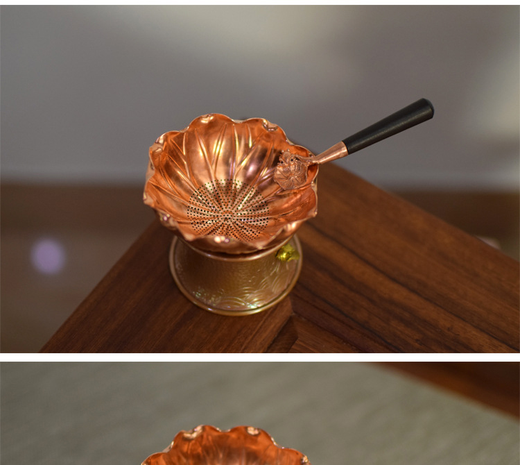 Ceramic story pure copper copper) filter tea strainer creative Japanese zen kung fu tea accessories