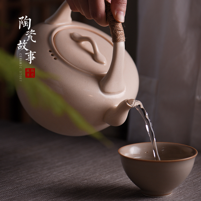 The Story of pottery and porcelain clay POTS large capacity kettle boil tea ware burn boil the kettle boiled tea household girder kung fu tea set