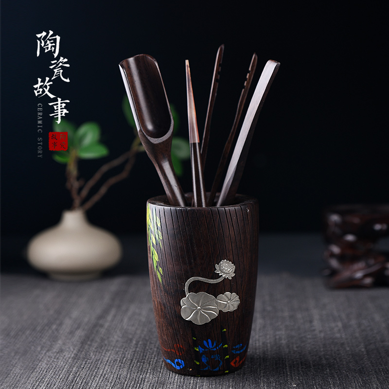 Ceramic tea story 6 gentleman kung fu tea sets accessories ChaGa tea spoon, knife 6 gentleman tea tool