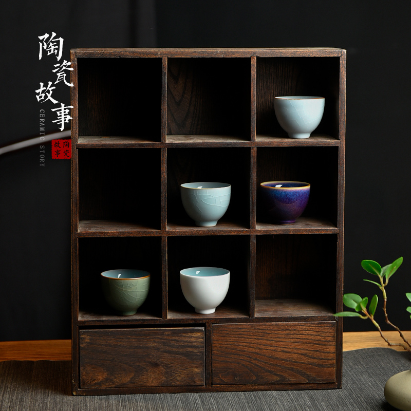 Ceramic story of five ancient jun porcelain teacup sample tea cup masters cup suit your up washed kung fu tea set gift box