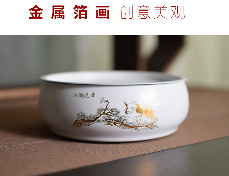 The Simple story of pottery and porcelain alloy tea tray was home Chinese cranes creative zen kung fu tea tea saucer