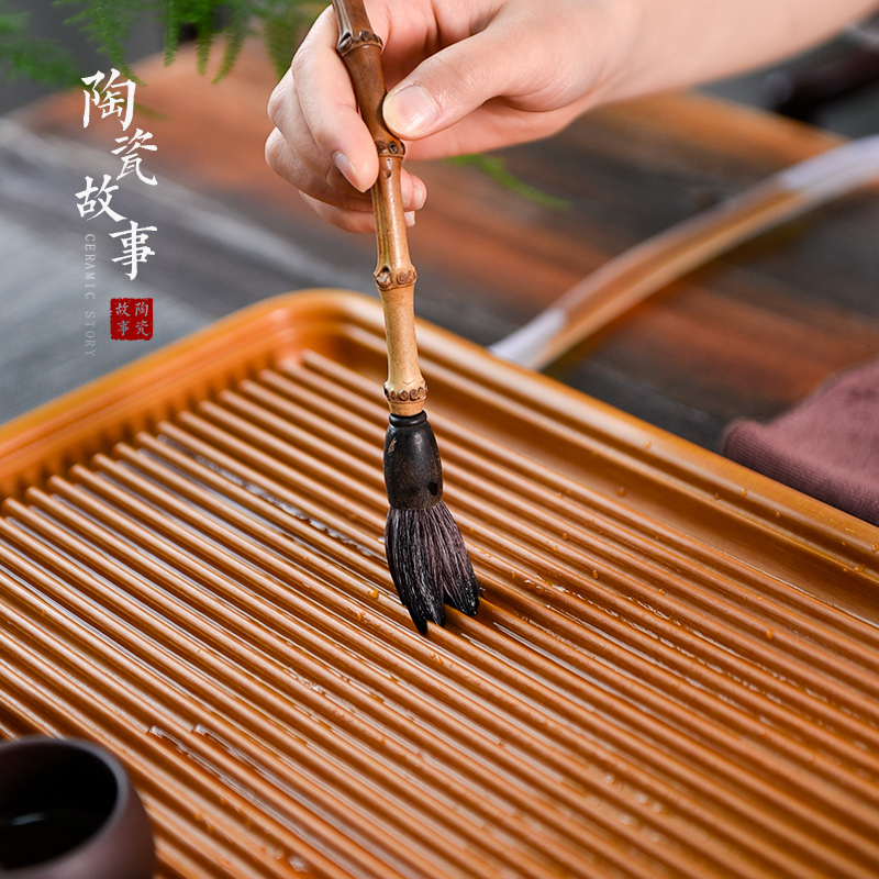 Ceramic story bakelite saucer plate of solid wood tea tray household contracted drainage type dry tea mercifully kung fu tea set