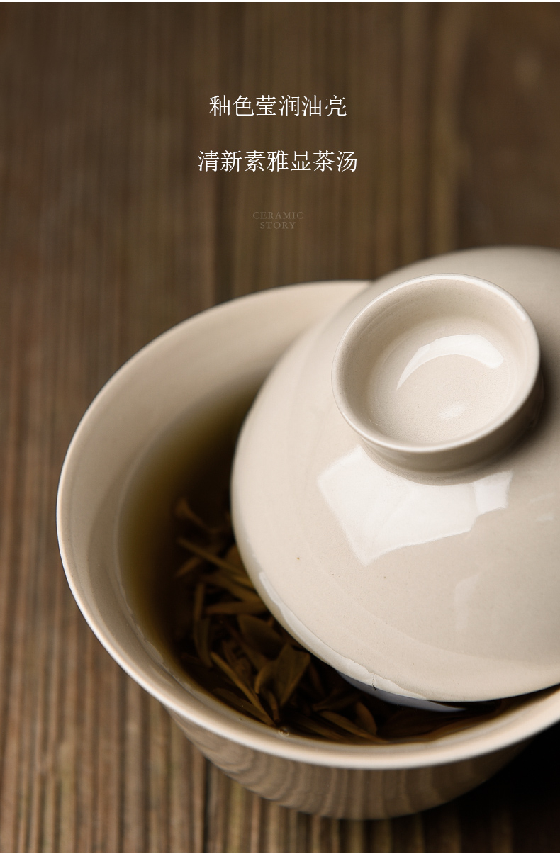 Jingdezhen ceramic tureen single story with cover three to make tea bowl of tea by hand not hot bowl of tea cups