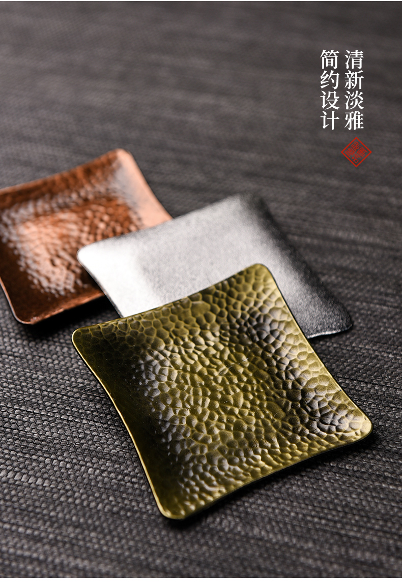 Ceramic story ideas or golden cup mat cup tray antiskid insulated pad retro kung fu tea tea accessories