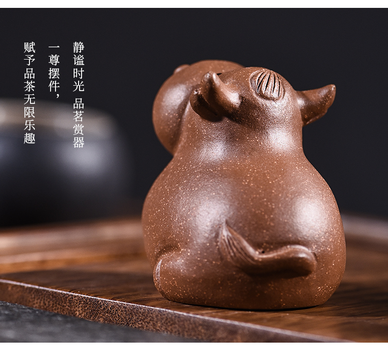 Familiar place fine ceramic story tea to keep the zen tea bullish sentiment, lovely purple sand tea pet cattle