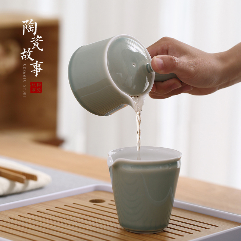 Kung fu tea set ceramic story home sitting room tea Japanese tea set a small set of simple dry tea cups dish