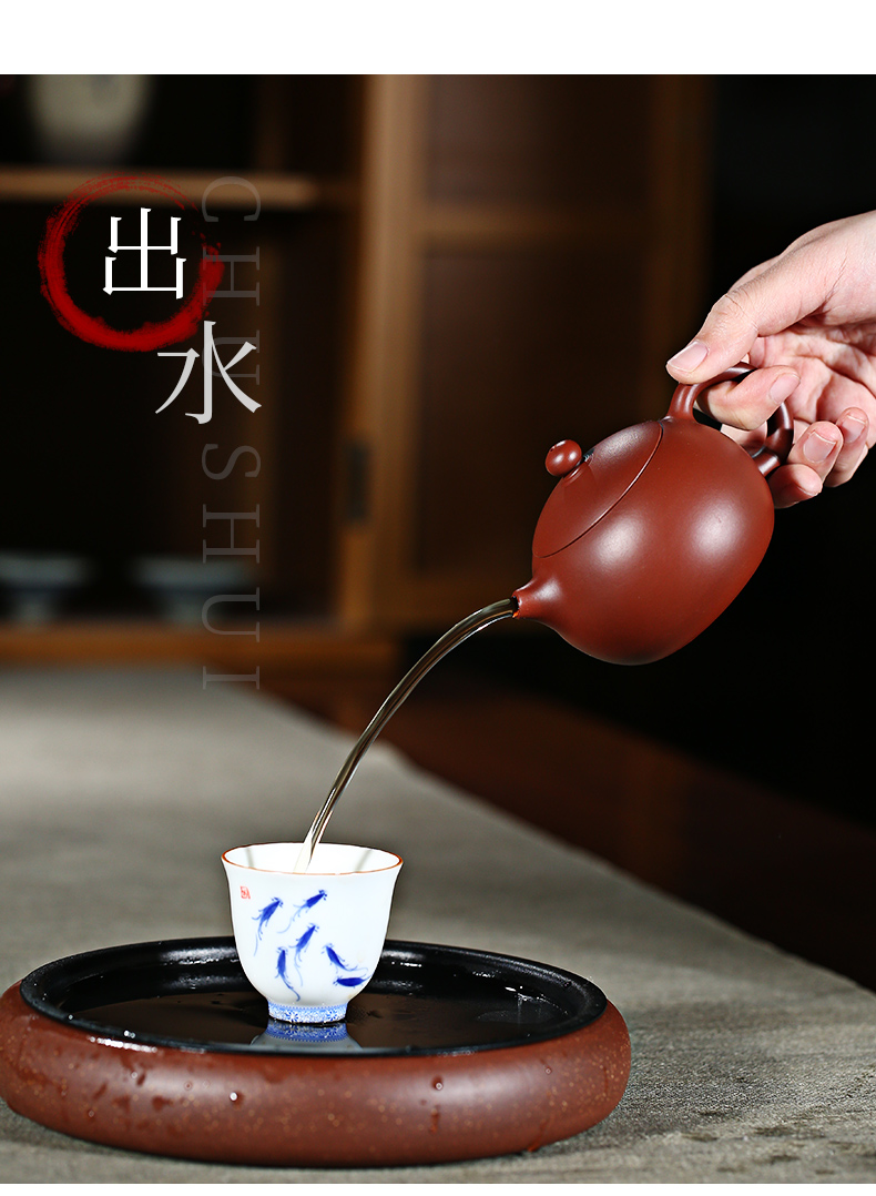 Yixing are it by ling - ling qian all hand authentic undressed ore dahongpao tea sets home xi shi pot