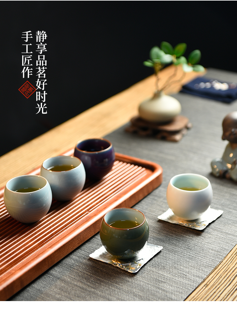 Ceramic story of five ancient jun porcelain teacup sample tea cup masters cup suit your up washed kung fu tea set gift box