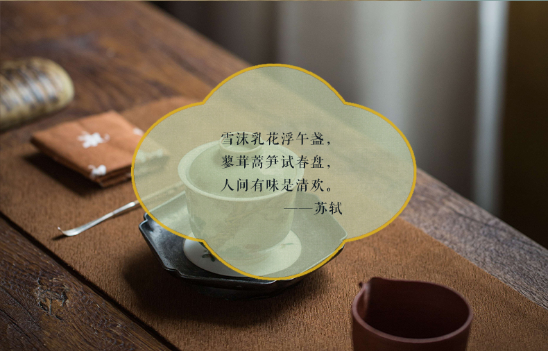 High - end checking hand - made ceramic story town tureen three tureen single pea green glaze not loose tureen