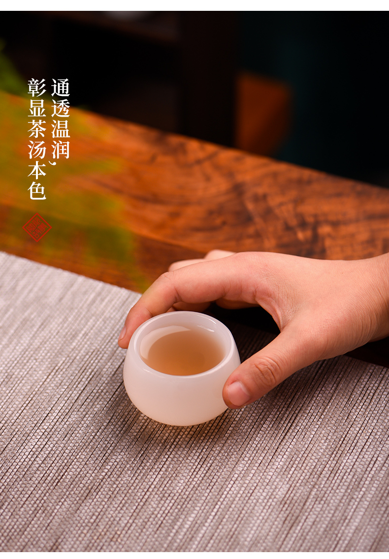 Members of the coloured glaze jade jade porcelain cup large ceramic sample tea cup white porcelain cup single CPU kung fu tea master