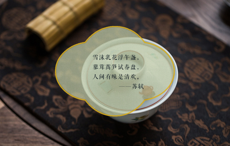 High - end checking hand - made ceramic story town tureen three tureen only a single green color four red hat to tureen