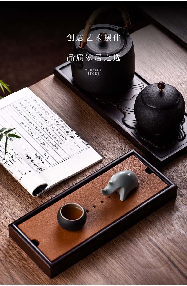 Ceramic pet furnishing articles zen tea taste express boutique story tea to keep color character lucky cow and tea table