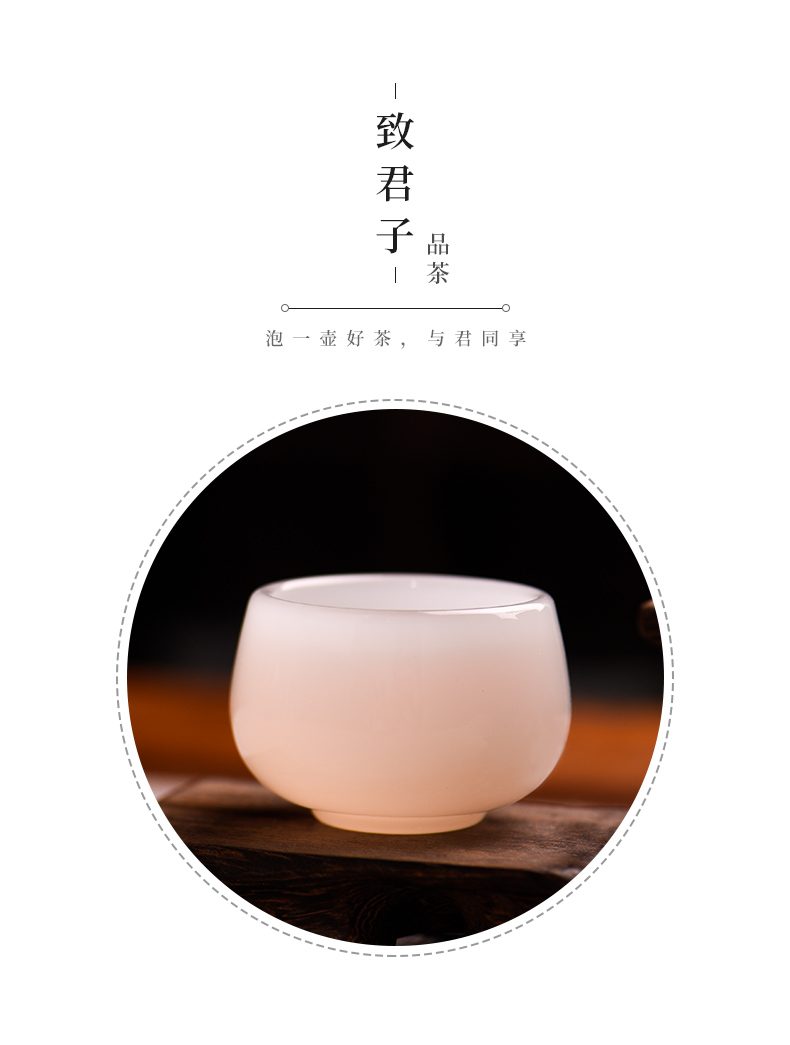 Members of the coloured glaze jade jade porcelain cup large ceramic sample tea cup white porcelain cup single CPU kung fu tea master