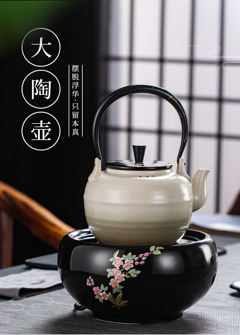 Electric TaoLu boiled tea, kungfu tea pot of boiled tea stove small tea accessories.mute household glass iron pot of tea