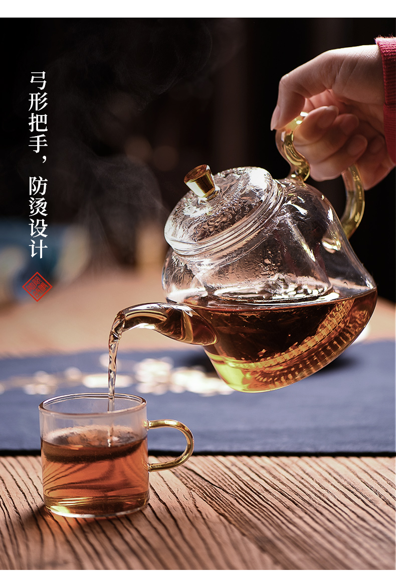 Ceramic story glass teapot teapot high - temperature household single pot of filtration separation of tea flower teapot red tea sets