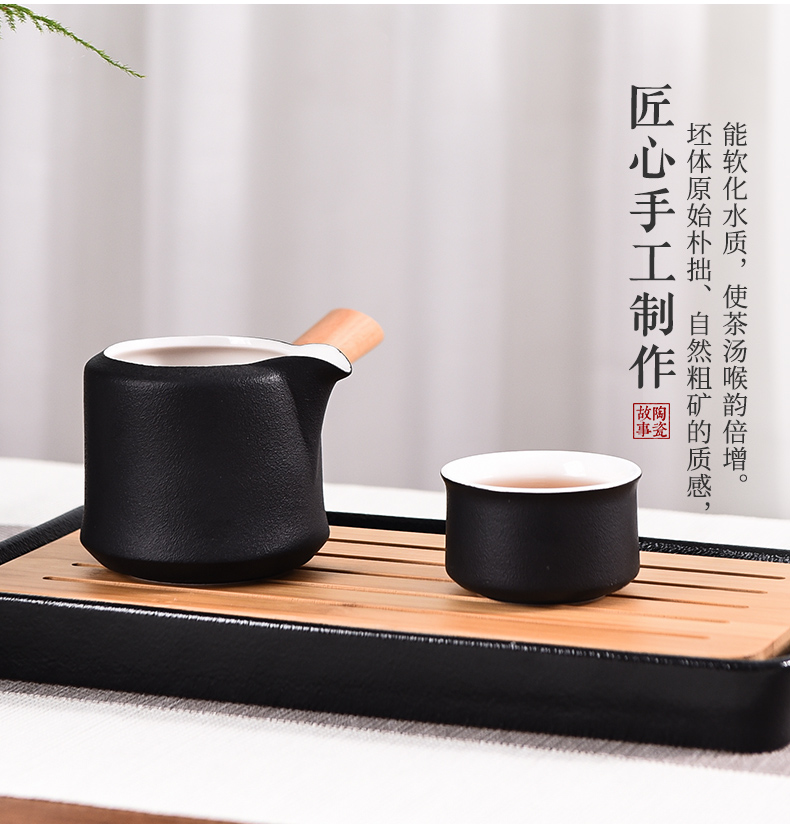 Story of kung fu tea set suit small household set of tea cups ceramic teapot Japanese visitor high - grade office