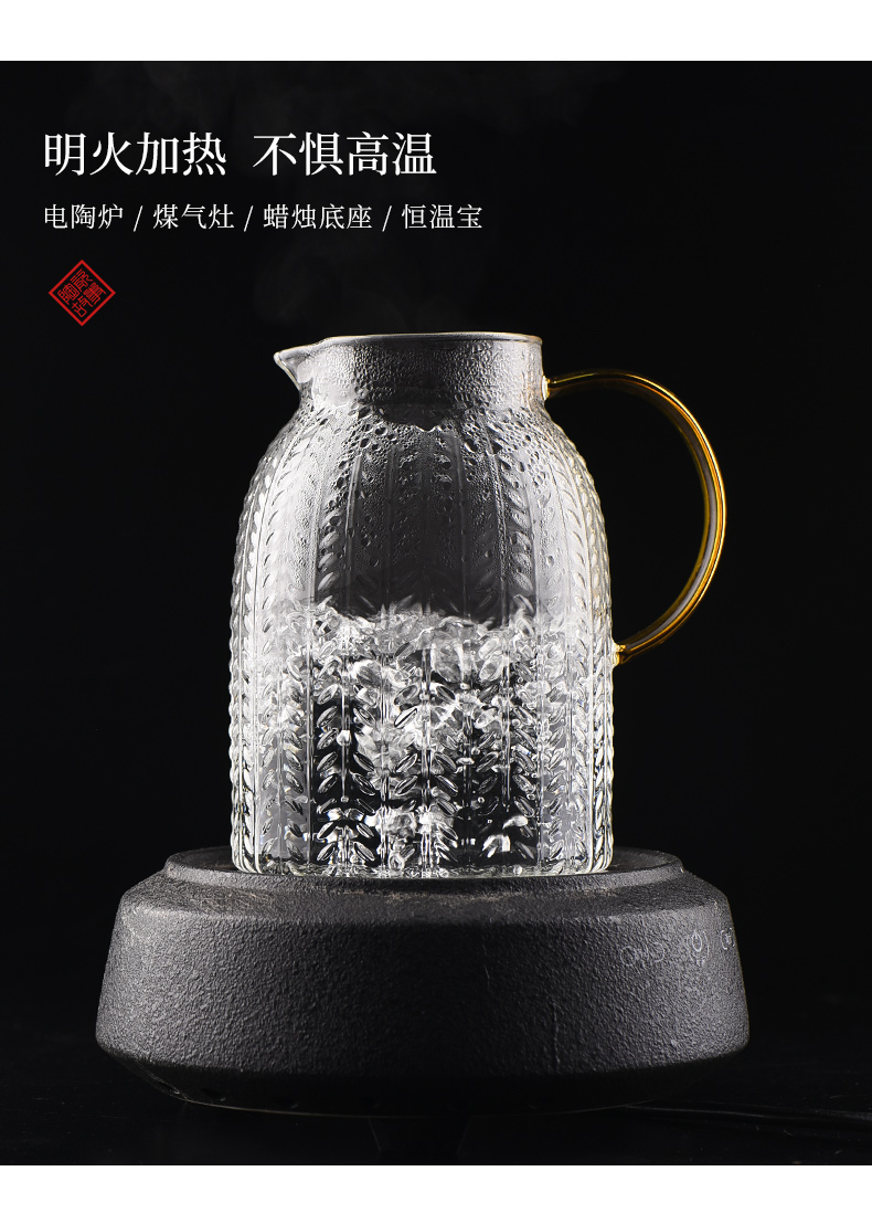 Ceramic story cold bottle glass kettle domestic high temperature resistant to plunge into pot cup suit thermal crack prevention cold water