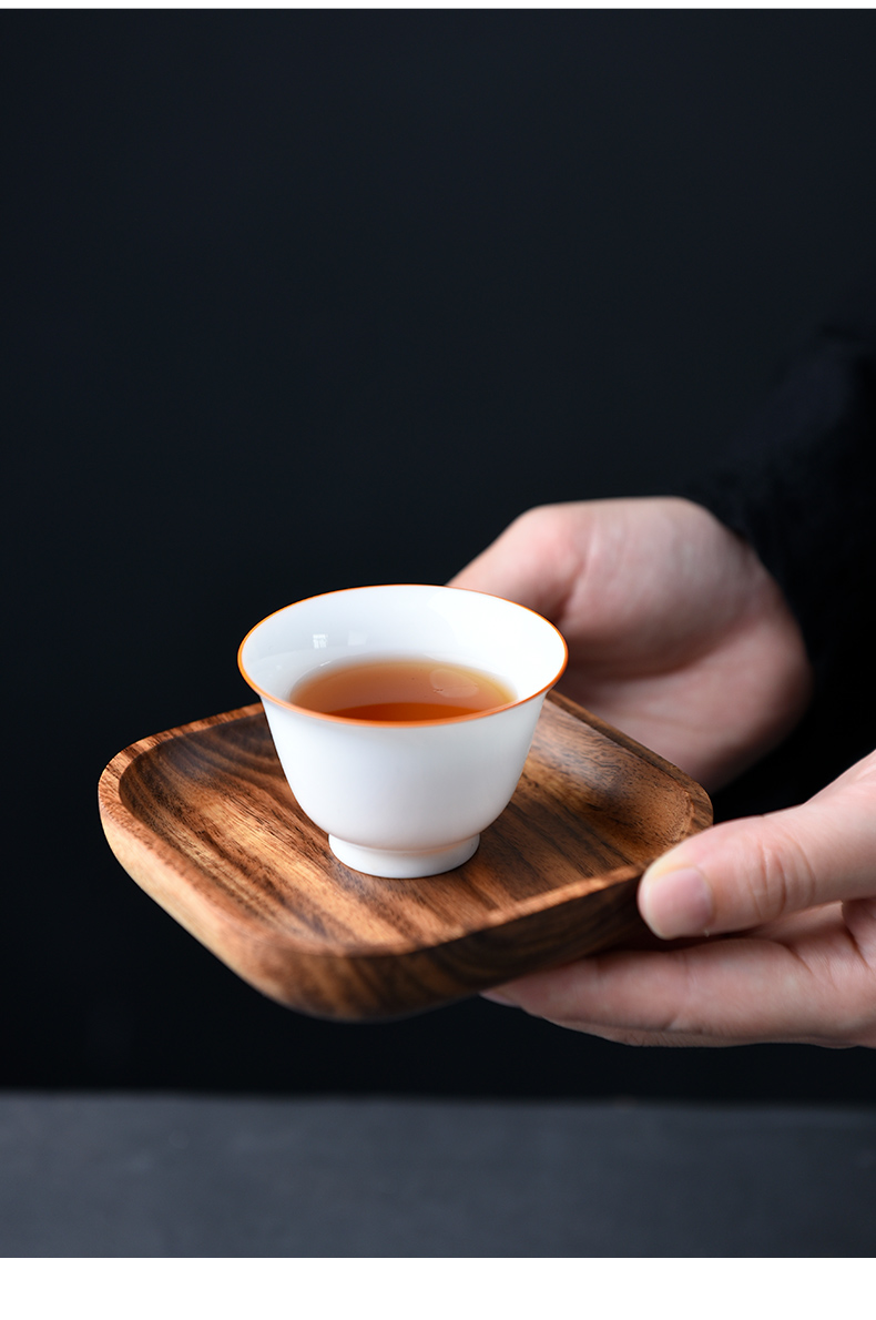 Ceramic story real wood coasters pot pad manual cup insulation pad tea utensils kung fu tea accessories