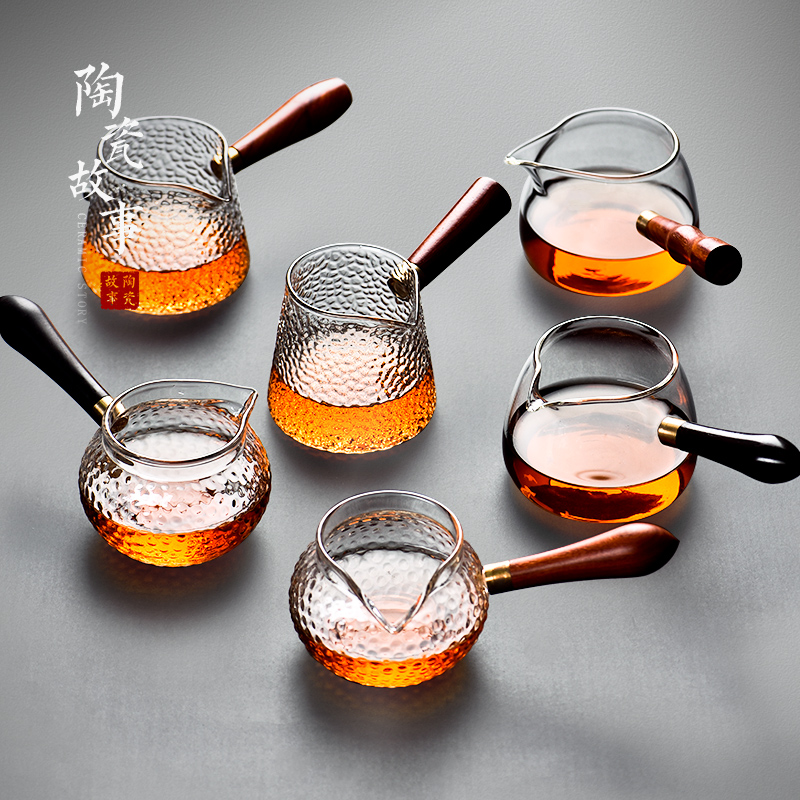 Ceramic fair story cup glass) with a body suit high - end tea sea - a single side of high temperature resistant to points