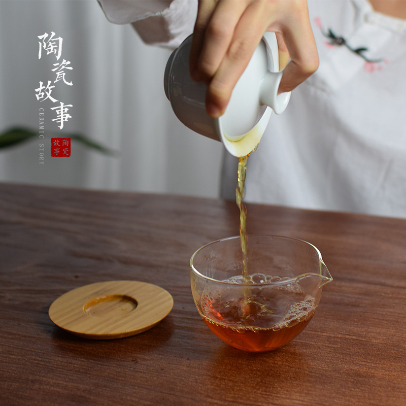 Ceramic travel story kung fu tea set household contracted Japanese portable package celadon tureen tea cups suits for