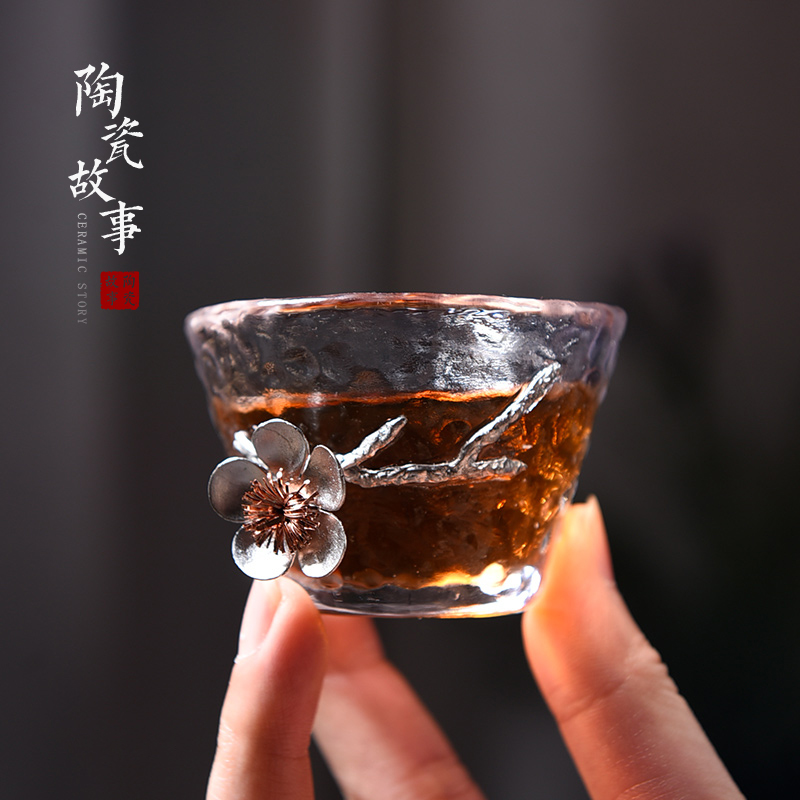 Ceramic story Japanese small hammer glass tea cup masters cup single CPU kung fu tea set hat to curium tin sample tea cup