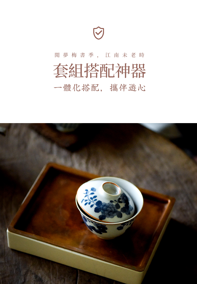 High - end checking hand - made ceramic story town tureen three blue and white peony tureen single small tureen