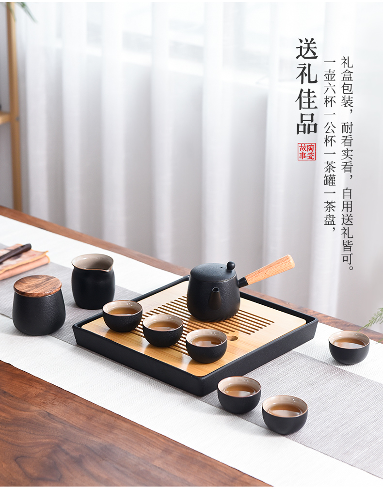 The Story of pottery and porcelain tea set suit small home sitting room tea tray teapot tea tea light key-2 luxury box kung fu tea set