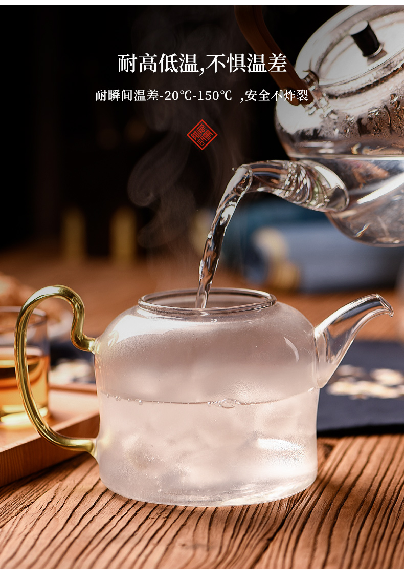 Ceramic story glass teapot teapot high - temperature household single pot of filtration separation of tea flower teapot red tea sets