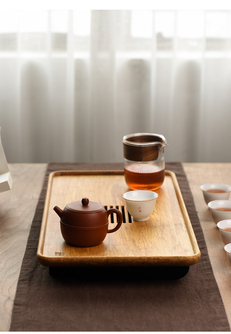 The Story of pottery and porcelain tea tray of household solid wood, small dry mercifully tea saucer plate storage suit contracted small tea table