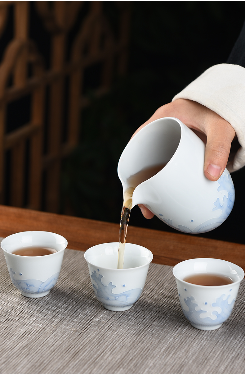 Ceramic fair story waves Japanese cup kung fu tea set with parts points tea ware has contracted tea family tea sea