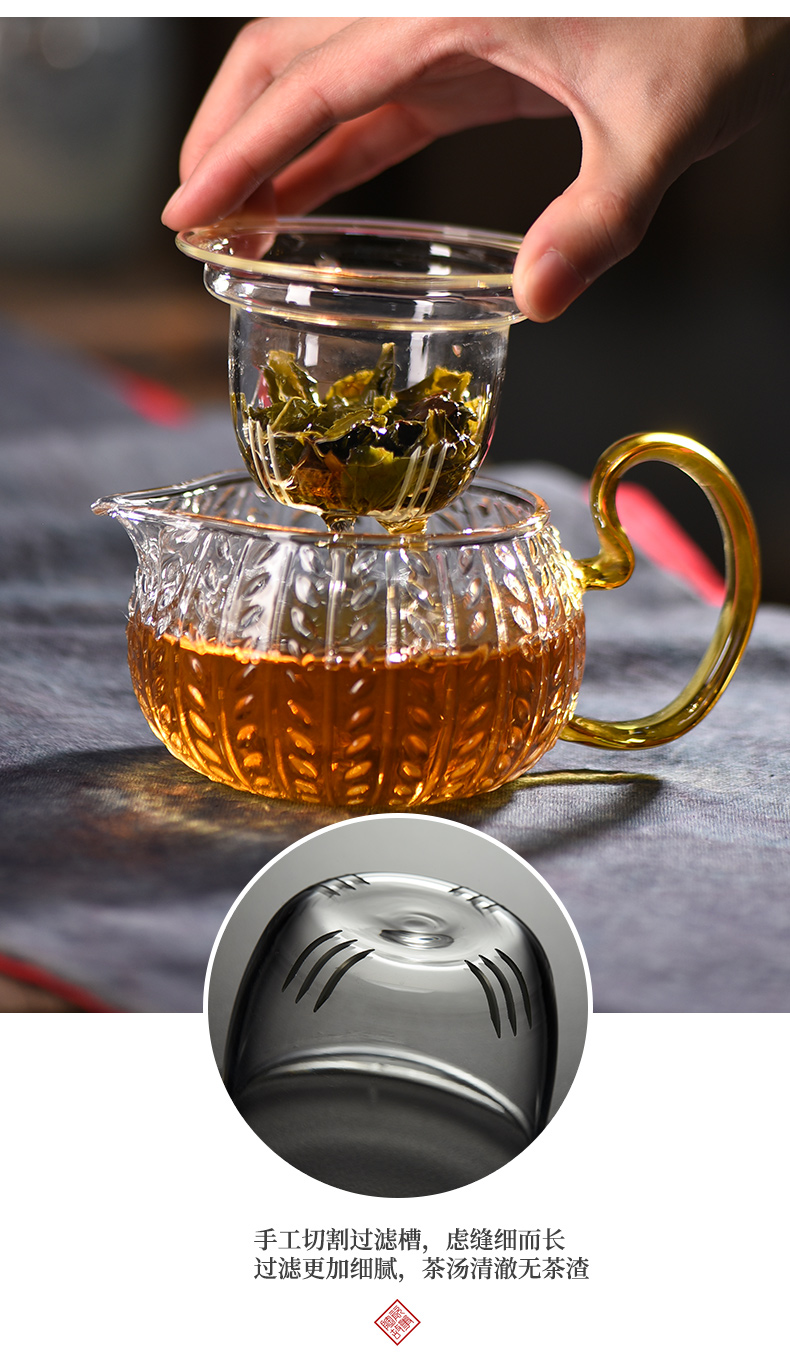 Ceramic teapot story little teapot tea separation, high temperature resistant glass hammer floret teapot tea set