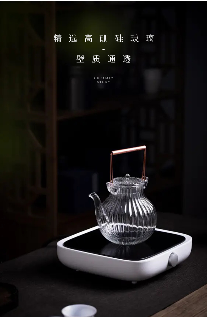 Ceramic heat - resistant glass teapot tea Japanese and wind boiled tea story household girder single pot of tea kettle