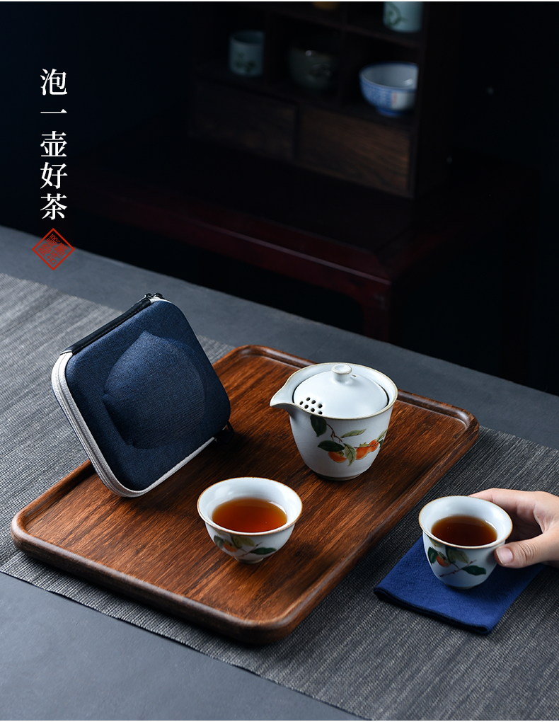 Ceramic story is suing travel tea set suit portable kung fu to crack a cup of tea a pot of two cups of the receive package