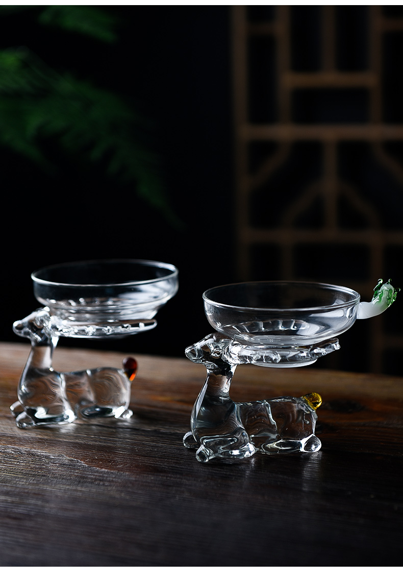 Ceramic slip through creative story glass tea mercifully tea filter an artifact household water separation kung fu tea set accessories