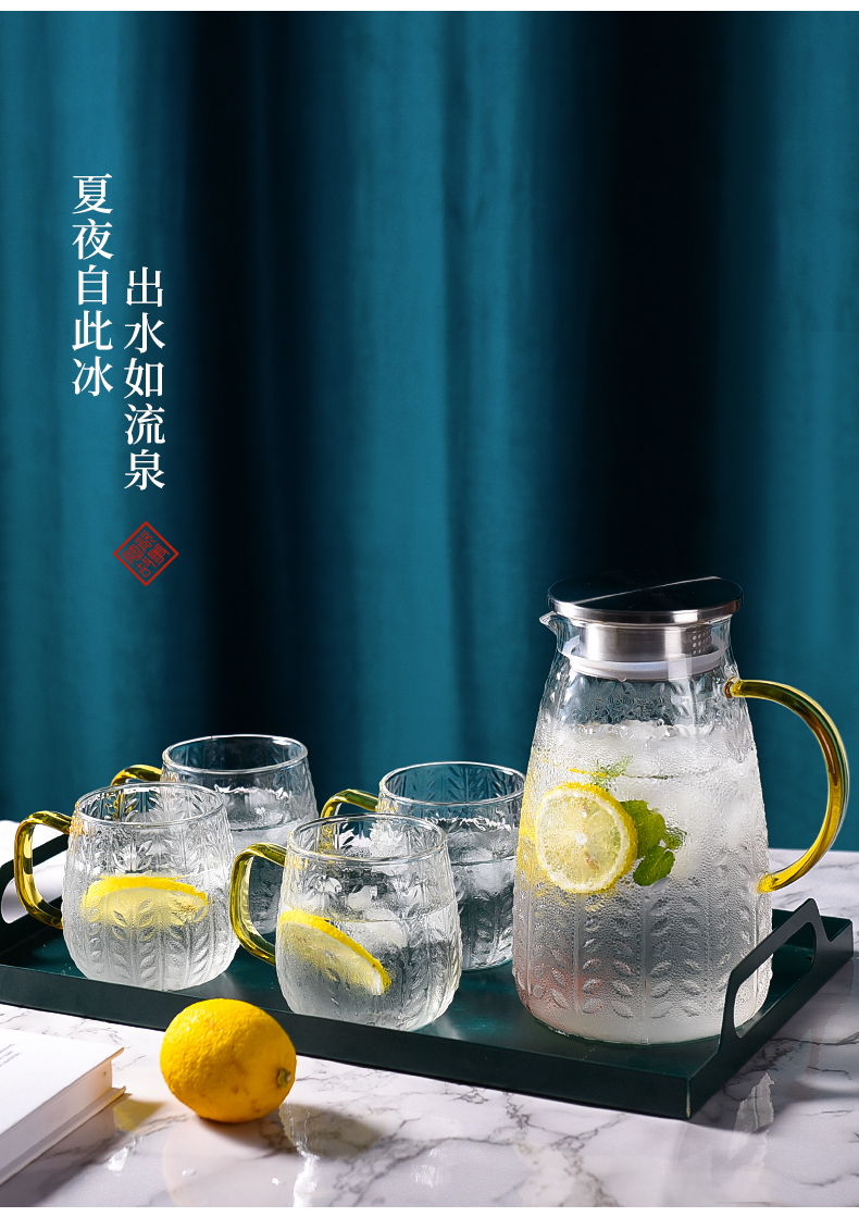 Ceramic story cold bottle home refractory glass kettle cup of the big capacity of the ice cold water kettle suits for