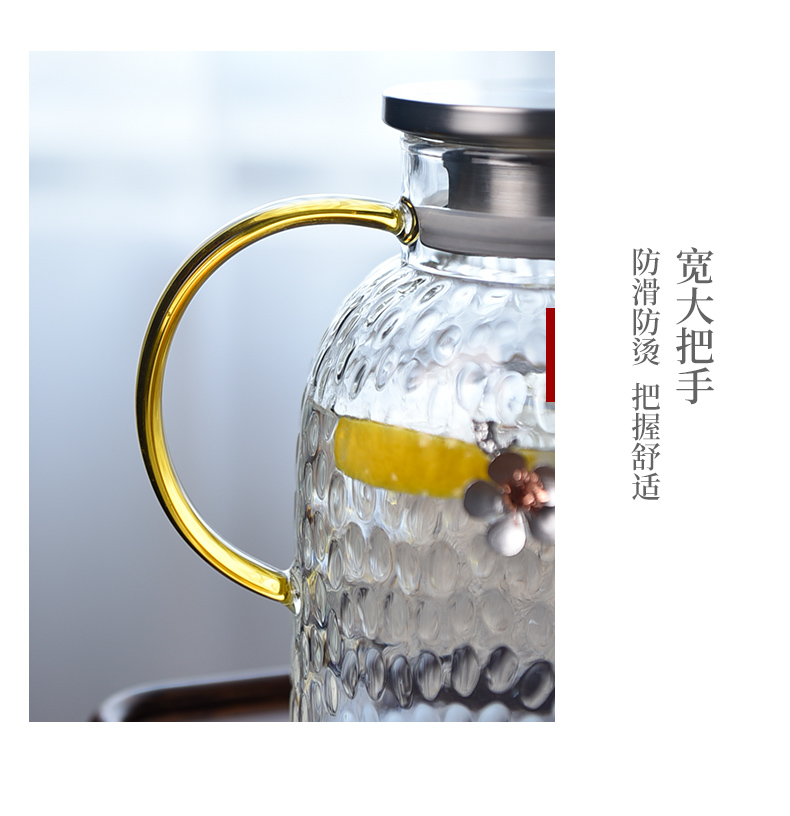 Ceramic story thickening cold bottle glass kettle high - temperature household large - capacity cold boiled water kettle cup suit