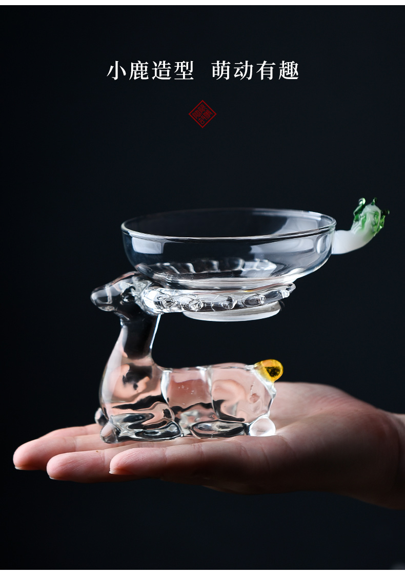 Ceramic slip through creative story glass tea mercifully tea filter an artifact household water separation kung fu tea set accessories