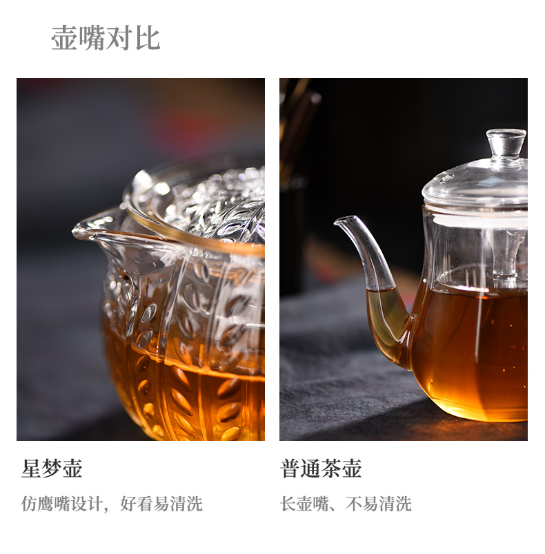 Ceramic teapot story little teapot tea separation, high temperature resistant glass hammer floret teapot tea set