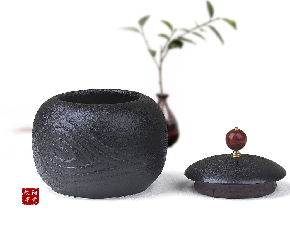 Members of the ceramic portable small pu 'er tea canister travel wake sealed tank tea box of kung fu tea set