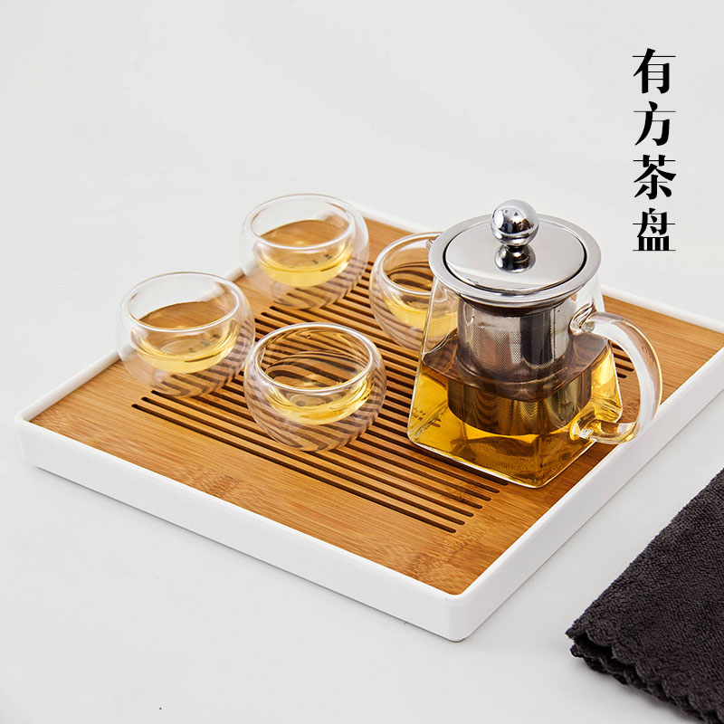 Ceramic story bamboo tea tray was small dry tea mercifully kung fu tea set Japanese contracted household saucer dish