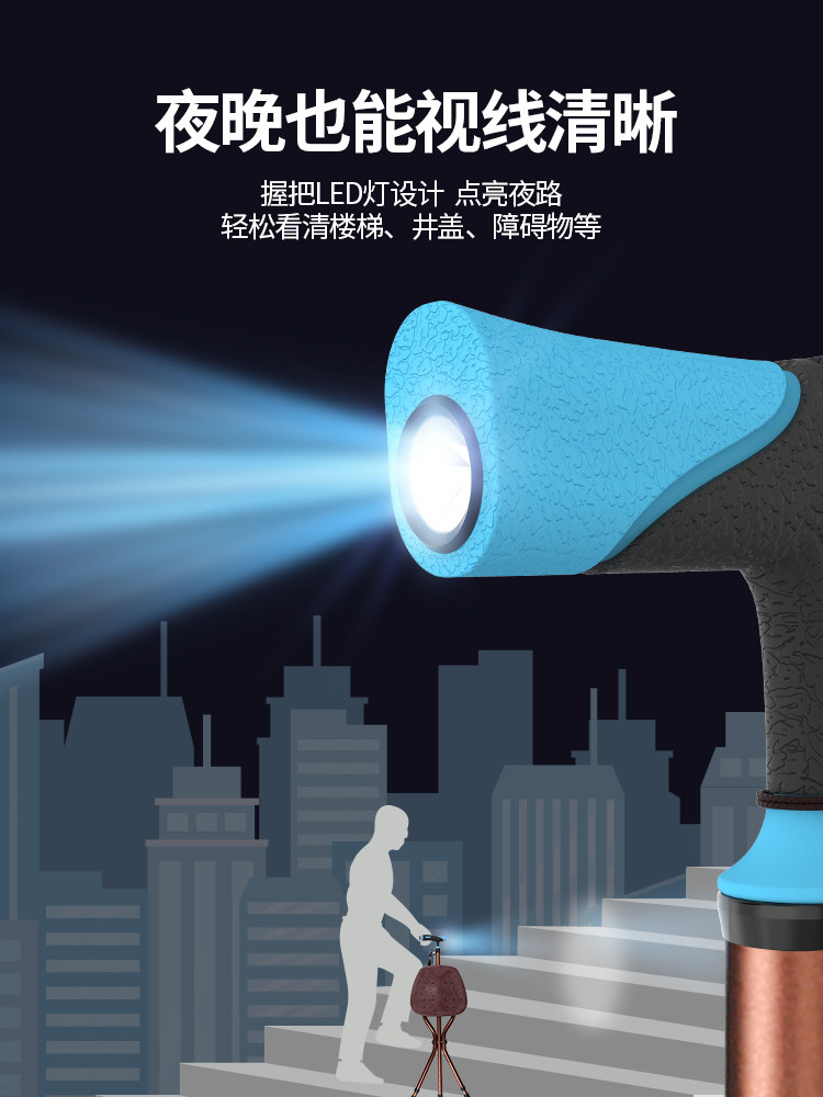 Elderly Crutches, Stools, Foldable, Portable, Multi-Functional, Can Be Used as a Chair, Dual-Purpose Walker, Special Anti-Slip Crutches for the Elderly