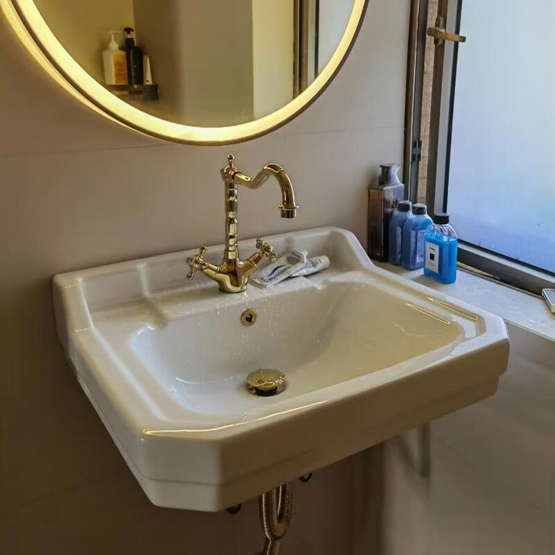 French Retro Ceramic Integrated Basin Wash Basin Wash Basin Bathroom Wash Basin