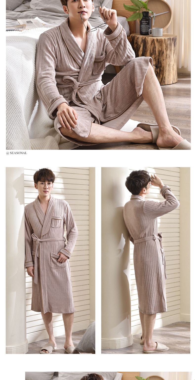 Xueer nhung áo choàng nam mùa đông dày len đồ ngủ dài tay flannel áo choàng tắm mỏng nam kích thước lớn mùa xuân và dịch vụ nhà mùa thu áo ngủ đẹp