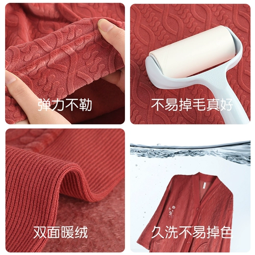 Бархатный демисезонный банный халат, утепленный оберег на день рождения, коралловая бархатная осенняя пижама