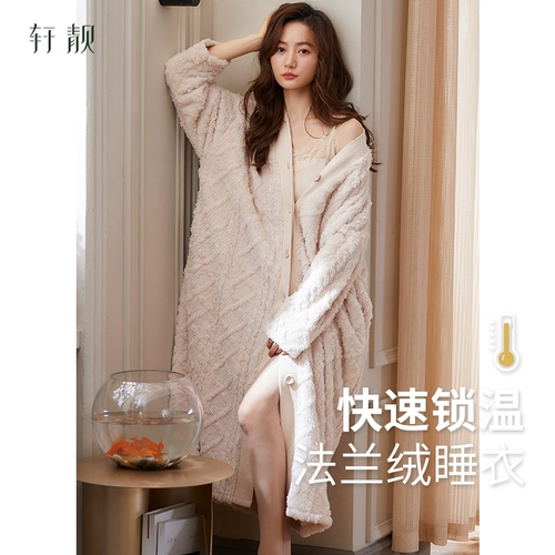 Фланелевый демисезонный коралловый банный халат, бархатная утепленная сексуальная пижама, 2025 года