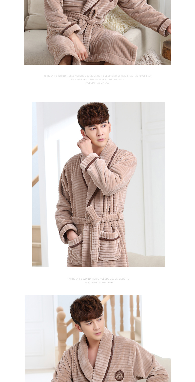 Mùa thu và mùa đông nam san hô nhung dày áo choàng ấm flannel lỏng áo choàng tắm áo choàng tắm dài trung niên áo ngủ